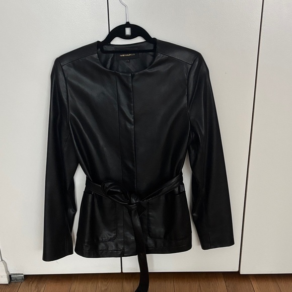 Kobi Halperin Jackets & Blazers - Kobi Halperin Black Leather Belted Jacket